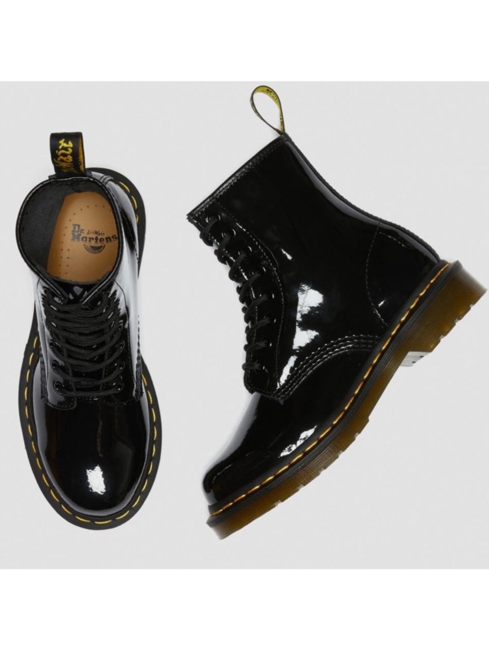 DR. MARTENS 1460 Women's Patent Leather Lace Up Boots Size 6 NWB